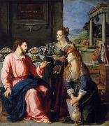 ALLORI Alessandro Museum art historic Christ with Maria and Marta oil painting on canvas